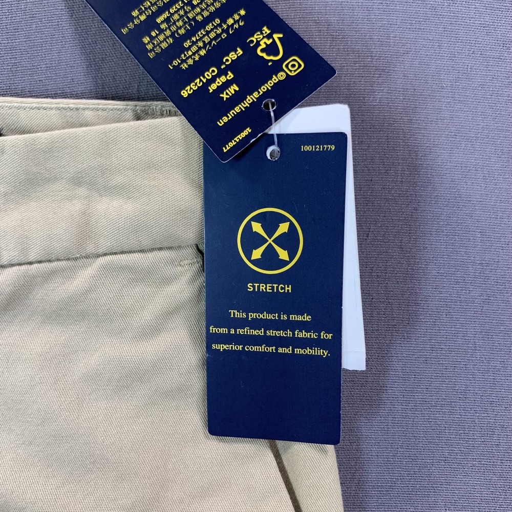 NEW Polo Ralph Lauren Pants Boys 18 (30x30) Khaki Beige Stretch Twill Chino - Picture 4 of 15